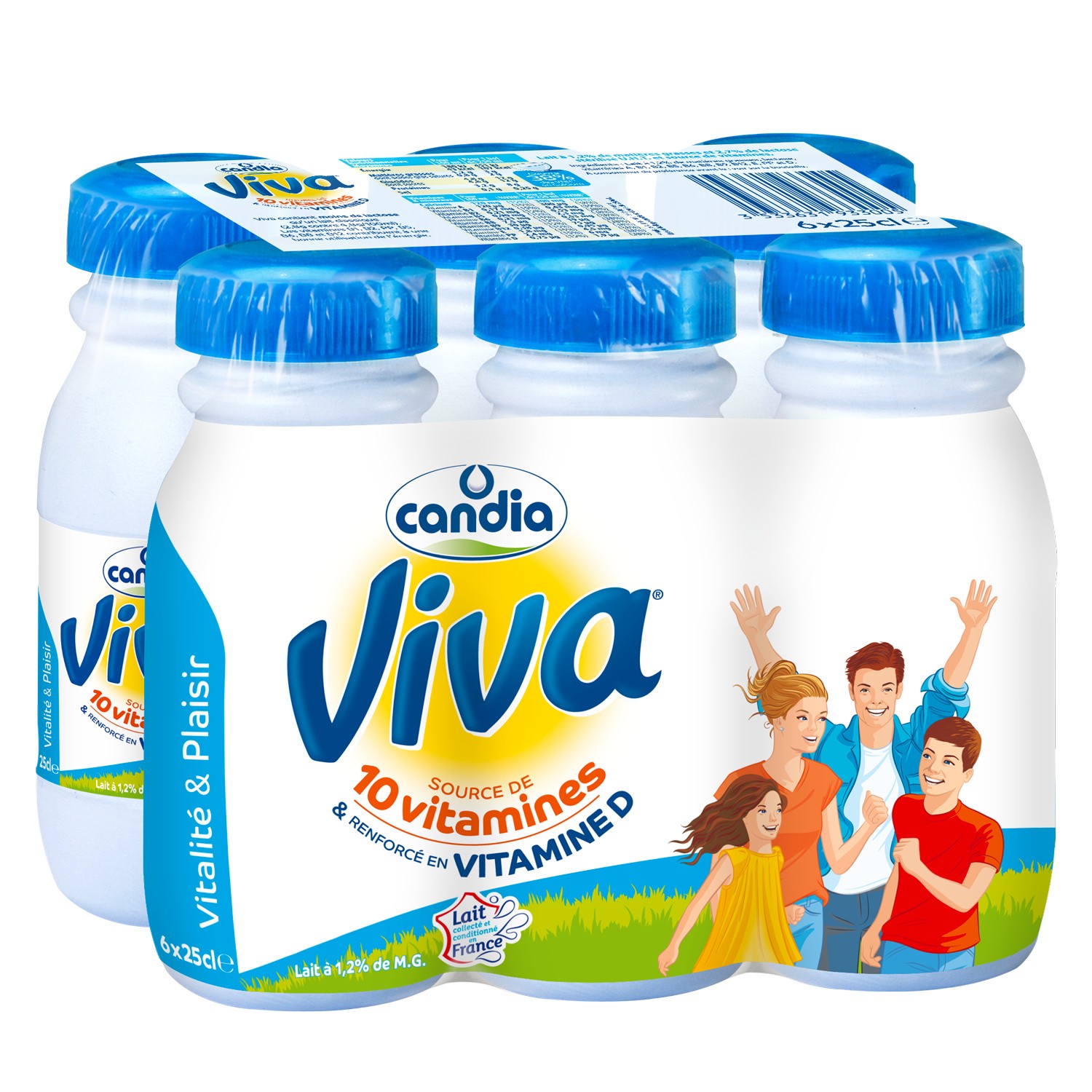 Pack de petites bouteilles de lait Viva renforcé en vitamines D